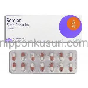 アルテース ジェネリック, ラミプリル Ramipril 5mg カプセル (Teva)