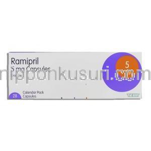 アルテース ジェネリック, ラミプリル Ramipril 5mg カプセル (Teva) 箱