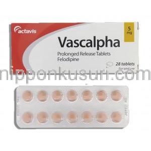 バスカルファ Vascalpha, フェロジピン 5mg 錠 (Actavis)