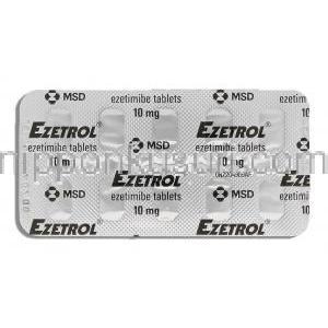エゼトロル Ezetrol, ゼチーア ジェネリック, エゼチミブ 10mg 錠 (MSD) 包装裏面