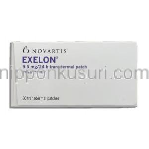 エクセロン Exelon,  リバスチグミン 4.6mg/24H, 9.5mg/24H 経皮吸収パッチ (Novartis) 箱