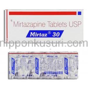 ミルタズ Mirtaz, リフレックス ジェネリック, ミルタザピン 30mg (Sun Pharma)