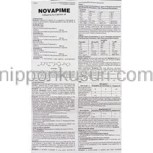 ノバピーム Novapime, マキシピーム, セフェピム 0.5m 注射 (Lupin) 情報シート1
