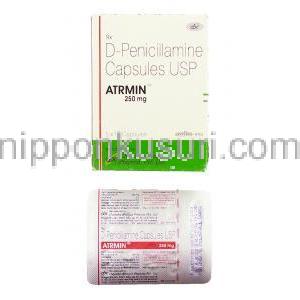 アトルミン Atrmin, メタルカプターゼ ジェネリック, ペニシラミン 250mg カプセル (Chandra Bhagot Pharma)