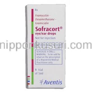 ソフラコート, Sofracort 点眼・点耳薬 （アベンティス社） 箱
