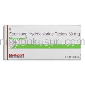 ミオゾン Myosone, ミオナール, エペリゾン 50mg 錠 （Macleods） 錠
