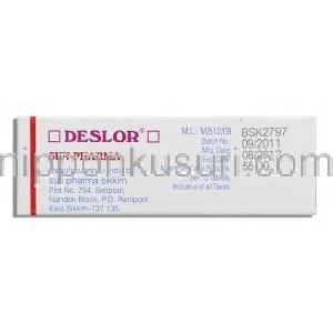 デスロー Deslor, クラリネックス ジェネリック, デスロラタジン 5mg  錠 （Sun Pharma） 製造者情報