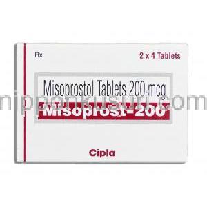 ミソプロスト Misoprost, サイトテック ジェネリック, ミソプロストール 200mcg  錠 （Cipla） 箱