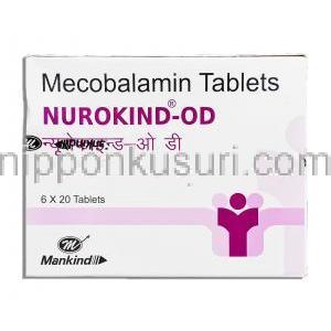 ニューロカインド-OD Nurokind-OD, メコバラミン 1,500mcg  錠 （Mankind Pharma） 箱