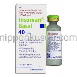 インスマン バサール Insuman Basal, 40IU /ml 注射 （サノフィアベンティス社）