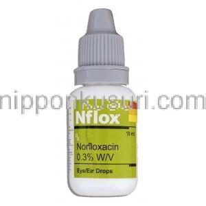 ノルフロキサシン, Norflox, 0.3% 10ML 点鼻 / 点眼液 (Cipla) ボトル