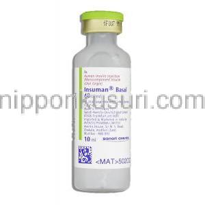 インスマン バサール Insuman Basal, 40IU /ml 注射 （サノフィアベンティス社） バイアル瓶