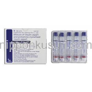 ノボミックス30 NovoMix 30, 100 IU/1ml, 3ml x 5, 充填済ペン型注射