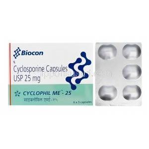 シクロフィル　Cyclophil Me-25、ジェネリックジェングラフ　Gengraf、シクロスポリン25mg