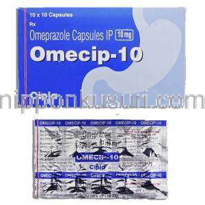 オメシップ Omecip, オメプラゾール , 10mg カプセル (Cipla)