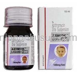 アジウォック Aziwok  100, アジスロマイシン 100mg 15ml 内服液