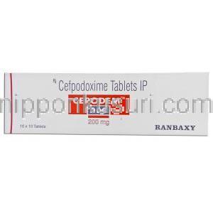 セポデム Cepodem, セフポドキシムプロキセチル, 200mg 錠  (Ranbaxy) 箱