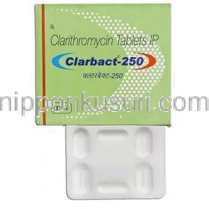 クラルバクト Clarbact, クラリス ジェネリック, クラリスロマイシン 250mg 錠 (IPCA)