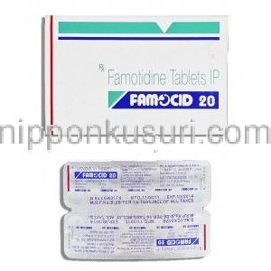 ファモシッド20 Famocid 20, ガスター ジェネリック, Famocid 20, ファモチジン 20mg 錠 (Sun Pharma)