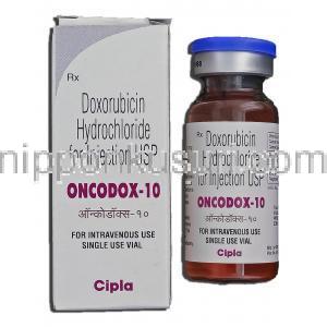 オンコドックス10 Oncodox-10, ドキシル ジェネリック, ドキソルビシン 10mg 注射バイアル (Cipla)