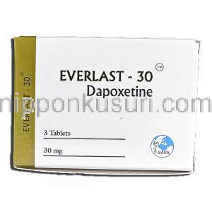 エバーラスト30 Everlast-30, プリリジー ジェネリック, ダポキセチン, 30mg, 錠 箱
