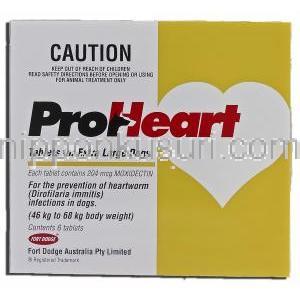 プロハート ProHeart, モキシデクチ, 204mcg 錠 製造者情報