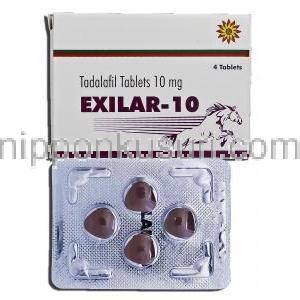 エクシラー-10 Exilar-10, シアリス ジェネリック, タダラフィル, 10mg, 錠