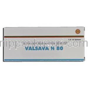 バルサバH Valsava-H80, ディオバン ジェネリック, バルサルタン塩酸塩 80mg 箱