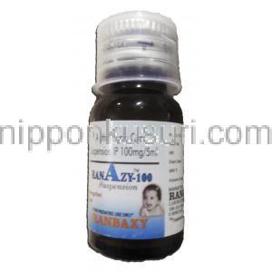 ラナジー100 Ranazy-100, ジスロマック ジェネリック,  アジスロマイシン, 100mg  5ml, 15ml, 内服懸濁液, ボトル