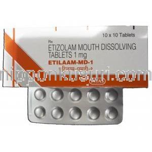 エチラーム-MD-1 Etilaam-MD-1, エチラーム/ デパスジェネック, 1mg, 口内崩壊錠