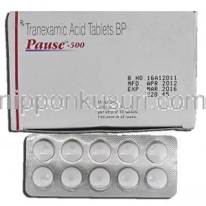ポーズ500 Pause-500, シクロカプロン  ジェネリック, トラネキサム酸, 500mg, 錠