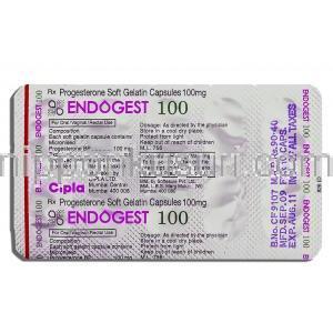 酢酸メドロキシプロゲステロン（ヒスロン ジェネリック）, Endogest, 100mg ソフトゲルカプセル