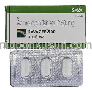 サバジー500 Savazee-500, ジスロマック ジェネリック, アジスロマイシン, 500mg, 錠