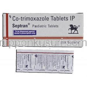 セプトラン Septran, トリメトプリム, 20 mg, スルファメトキサゾール, 100 mg, 小児用, コトリモキサゾー