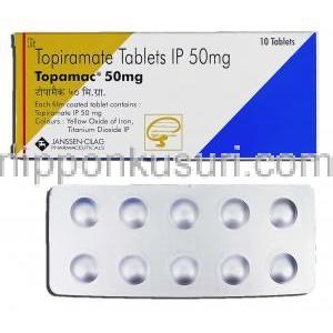 トピラマート, トピラメートTopiramate, トパマックス ジェネリック, Topiramate 50mg, 錠