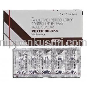 ペゼップCR-375 Pexep CR-37.5, パキシル CR ジェネリック, パロキセチン CR, 37.5 mg, 錠