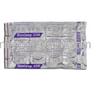 ゾニセップ100 Zonisep 100, エクセグラン ジェネリック, ゾニミド, 100mg, カプセル 包装