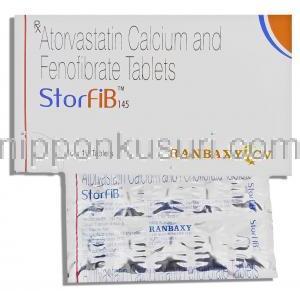 ストーフィブ Storfib, アトルバスタチン・フェノフィブラート配合10mg/160mg 錠 (Ranbaxy)