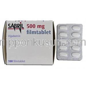 サブリル Sabril, ビガバトリン, 500mg, 錠