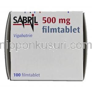 サブリル Sabril, ビガバトリン, 500mg, 錠 箱