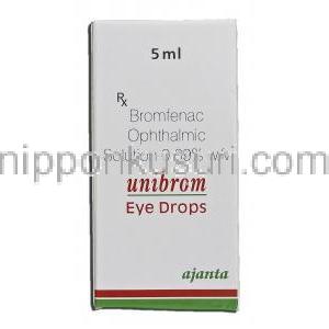 ユニブロム Unibrom Eye Drops, ブロナック ジェネリック, 点眼薬 箱