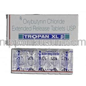 トロパンXL5 Tropan XL 5, ポラキス ジェネリック, オキシブチニンXL, 5mg, 錠