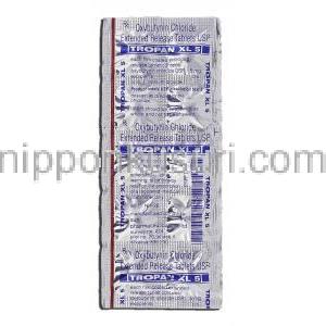 トロパンXL5 Tropan XL 5, ポラキス ジェネリック, オキシブチニンXL, 5mg, 錠 包装