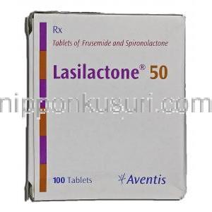 ラシラクトン50 Lasilactone 50, フルセミド 20mg, スピノロラクトン 50mg, 錠 箱