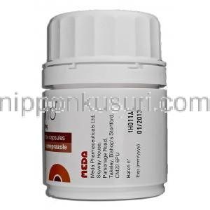 アキソリド Axorid, ケトプロフェン 200mg,  オメプラゾール 20mg, カプセル ボトル記載製造者情報