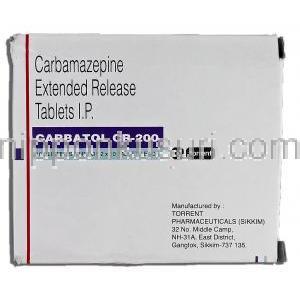 カルバトールCR-200 Carbatol CR-200, テグレトール ジェネリック, カルバマゼピンER, 200mg, 錠 箱