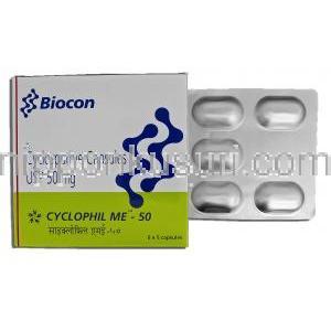 シクロフィルミー Cyclophil Me - 50, サンディミュン ジェネリック, シクロスポリン, 50mg, カプセル