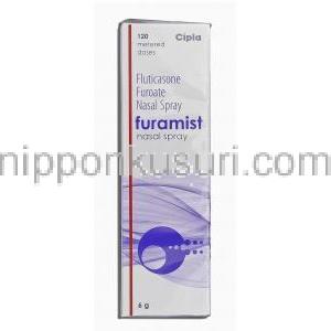 フラミスト Furamist, フルナーゼ ジェネリック,フルチカゾン, 27.5mcg, 鼻スプレー, 箱