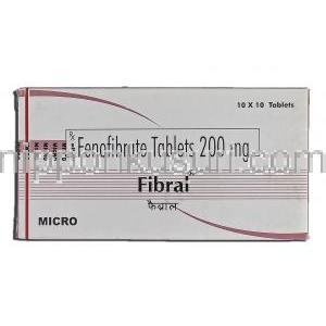 フィブラル Fibral, トライコア/ リピディル ジェネリック, フェノフィブラート, 200mg, 錠