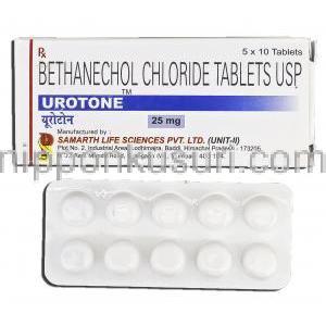 ユロトーン Urotone, ベサコリン ジェネリック, ベタネコール, 25mg, 錠